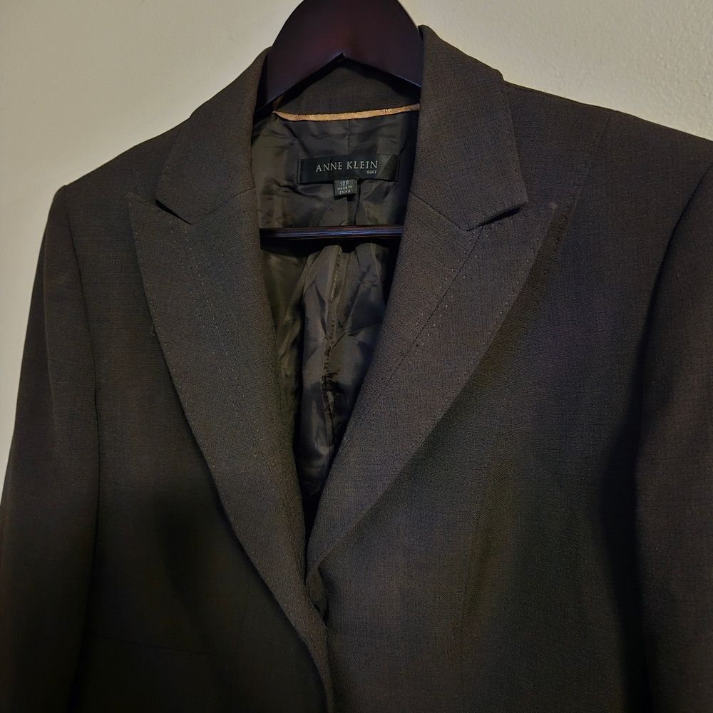 Anne Klein Blazer Suit Jacket Black Petite Suit Business Casual Neutral Classic - Picture 2 of 8